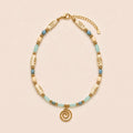 Collier Spirale Solaire - Perles Naturelles & Doré