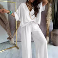 Ensemble Fluide Blanc - Haut & Pantalon Large